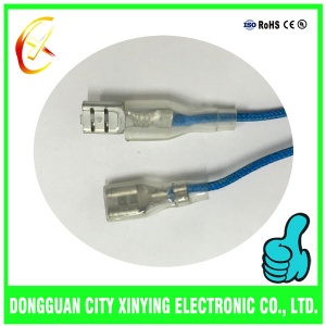 OEM custom made cold terminals cable assembly with transparent silica sleeve